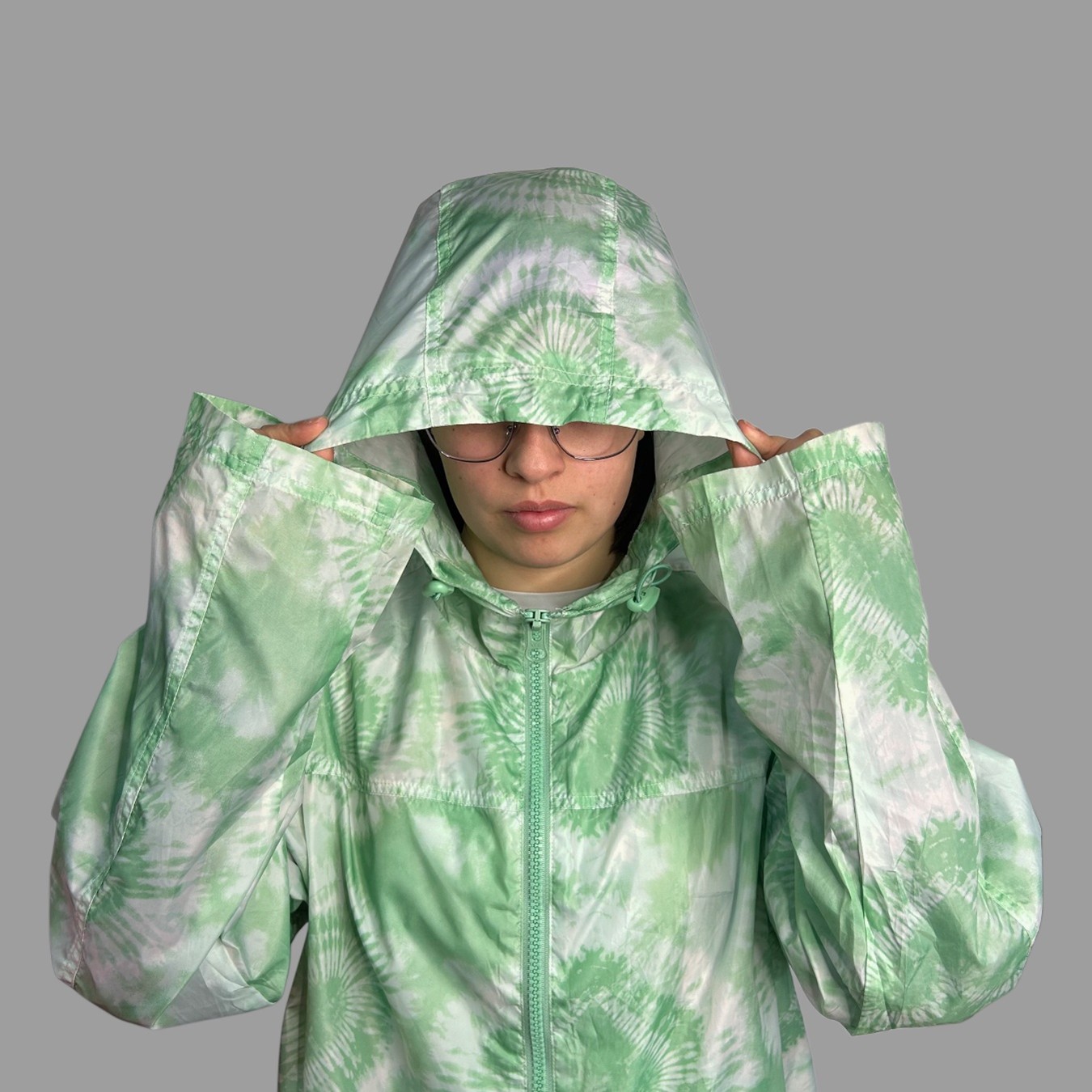 Chaqueta Impermeable ASOS Mujer – Estampado Tie-Dye Verde
